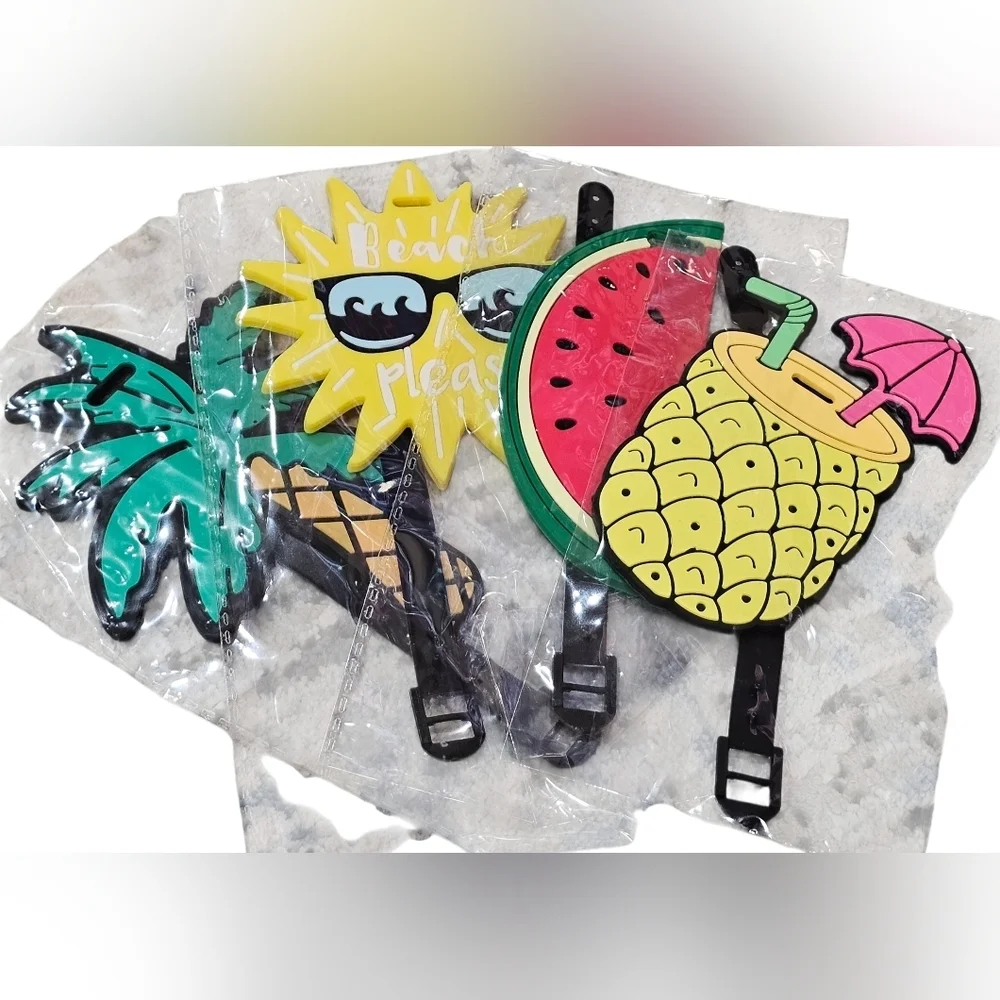 Luggage Tags- 4 Tropical Themed Tags For Travel. New! - Picture 3 of 3